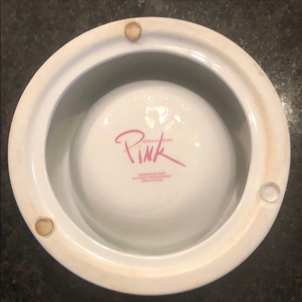 RARE Pink Victoria’s Secret Ceramic dog bowl